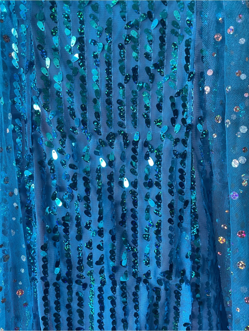 Girls Elsa Inspired Blue Sequin Dress with Cape – Size 130 (5–6Y) - Picture 7 of 12